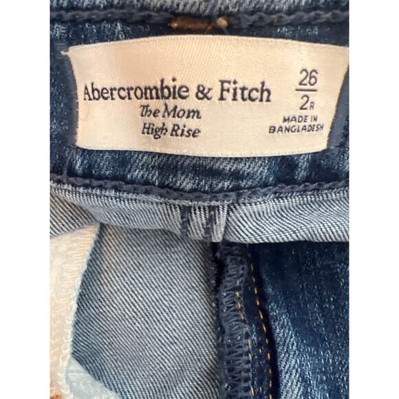 Abercrombie & Fitch High Rise Mom Jean Medium Wash Blue Size 26/2R - Picture 8 of 12
